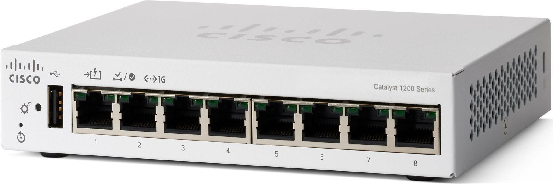 Cisco Catalyst 1200-8T-D Switch 8 x Gigabit Ethernet Smart Weiß