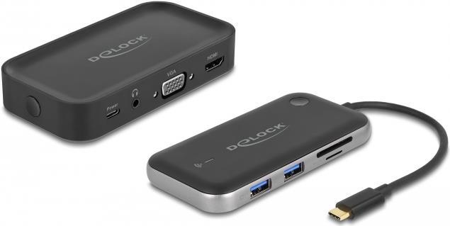 Delock Drahtloser Video-/Audio-/USB-Adapter HDMI, VGA, USB-C, USB  