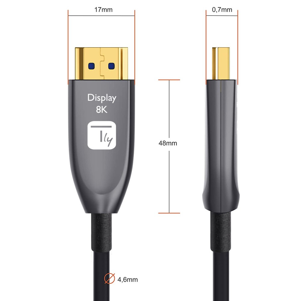 Techly HDMI-Kabel 2.1 AOC 15 m 8K 60Hz 48 Gbit/s Schwarz