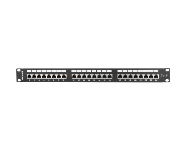 Lanberg PPS6-1024-B Patchpanel 24-Port 1U 19" Cat. 6 FTP Schwarz