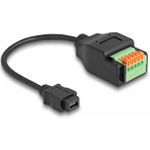 Delock USB 2.0 Kabel Typ Mini-B Buchse zu Terminalblock Adapter mit Drucktaster 15 cm (66252)