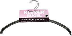 Peggy Perfect Metall-Kleiderbügel ohne Steg, 2er Pack Formbügel, gummiert, Breite: 420 mm, Farbe: grau, - 1 Stück (90507)