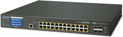 Planet GS-5220-24UPL4XVR gemanaged L2+ Gigabit Ethernet (10/100/1000) Energie Über Ethernet (PoE) Unterstützung 1.25U Schwarz Netzwerk-Switch (GS-5220-24UPL4XVR)