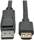 Eaton Mini DisplayPort to DisplayPort Adapter Cable (M/M), 4K 60 Hz, Black, 6 ft. (1.8 m) (P582-006-HD-V2A)