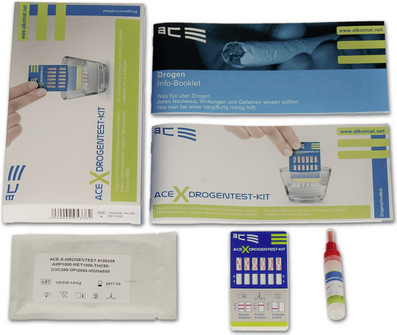 ACE Drogentest-Kit Urintest, Wischtest Kit X 100338 Prüfbare Drogen=Amphetamine, Amphetamine, MDMA, Methamphetamine, Met (100338)