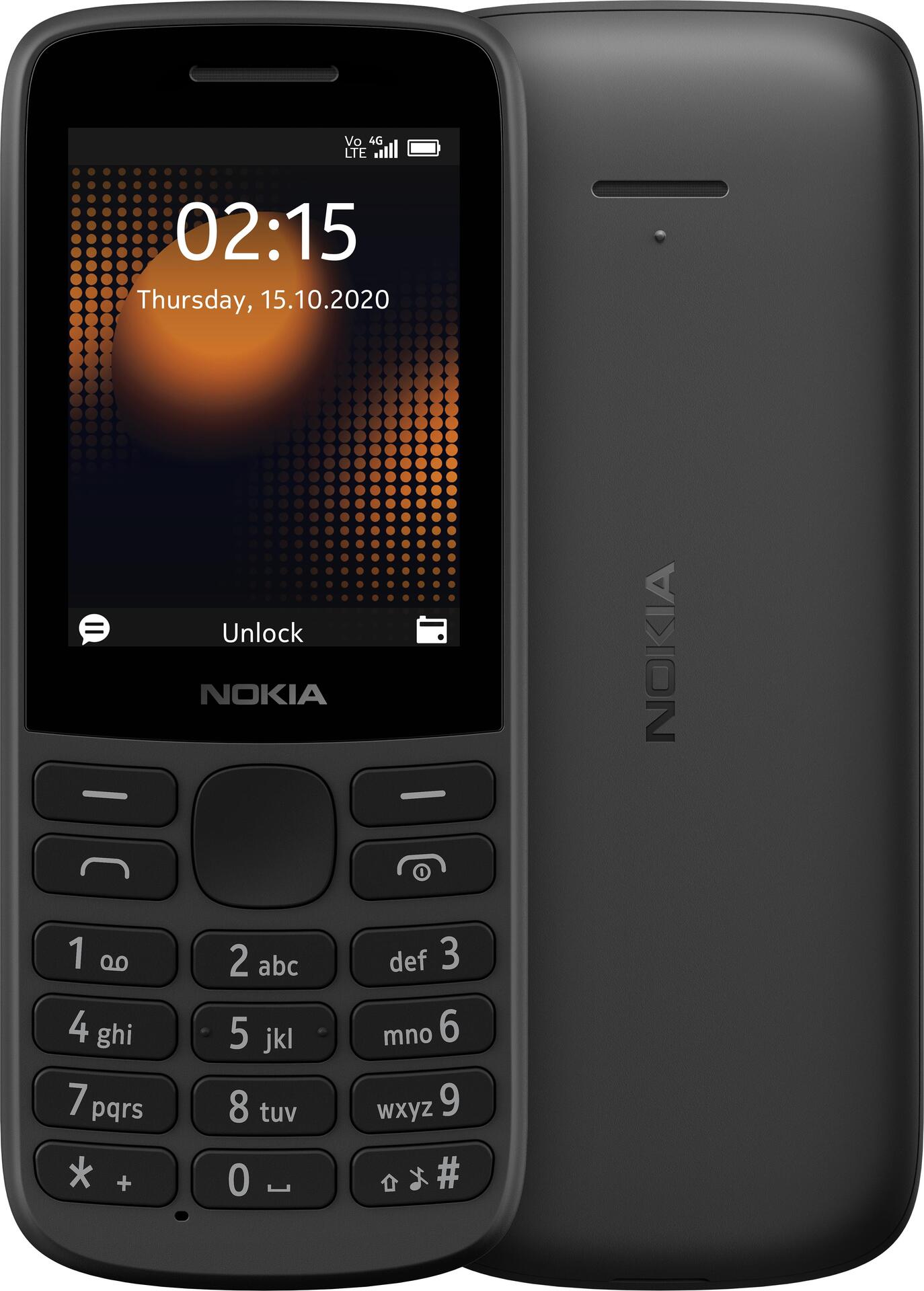 Nokia 215 4G 6,1 cm (2.4") 90,3 g Schwarz Funktionstelefon (1GF026CPA2L02)