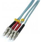 LWL Patchkabel Eco, 50/125 µm, OM3-Faser, LC Duplex Stecker/Stecker, aqua, 3.0 m UPC UPC-Schliff (392723)