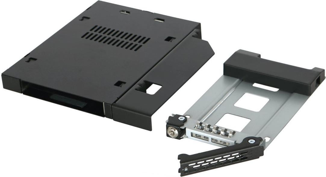 Icy Dock ToughArmor MB411SKO-B Laufwerksschachtadapter 5,25" Slim Line auf 2,5" SATA 6Gb/s Schwarz