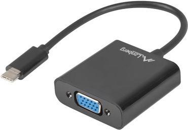 Lanberg AD-UC-VG-01 Kabelschnittstellen-/Gender-Adapter USB - C VGA Schwarz (AD-UC-VG-01)