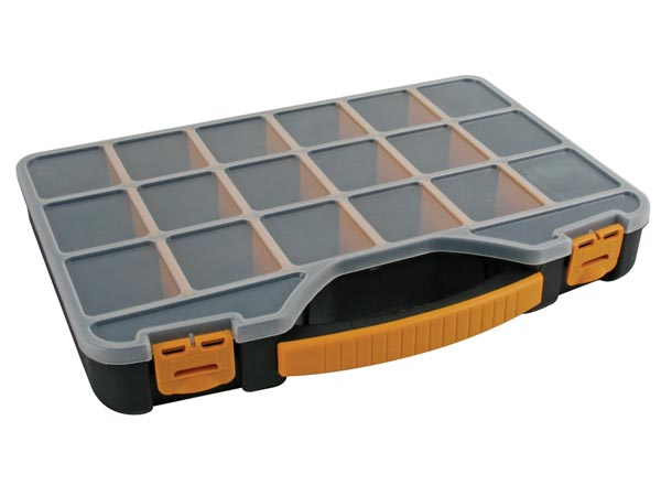 Perel OMR13 Sortimentskasten 20 Fächer 326 x 257 x 48 mm Schwarz, Weiß, Gelb