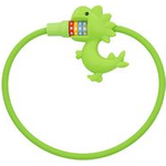 FISCHER Kabel-Fahrradschloss Dinosaurier, Länge: 600 mm Seilschloss ohne Rahmenhalter, Durchmesser: 10 mm, - 1 Stück (50659)