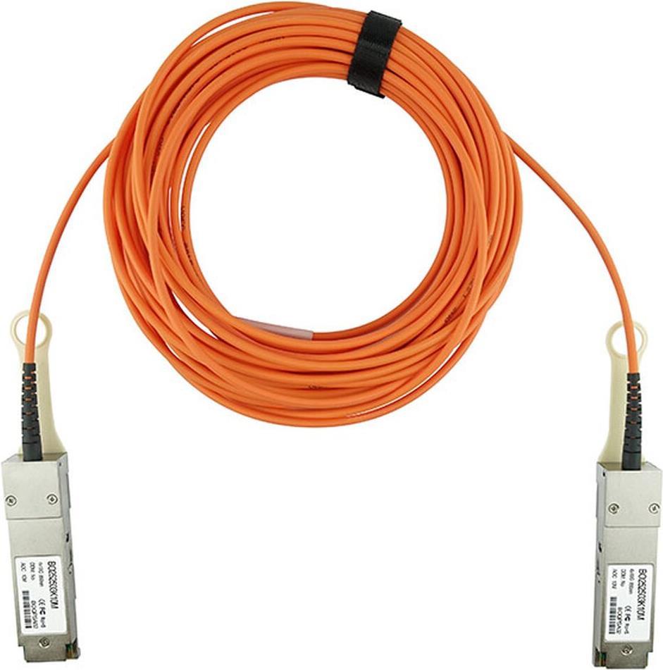 BlueOptics 40GB-F20-QSFP-BO. Kabellänge: 20 m, Anschluss 1: QSFP, Anschluss 2: QSFP. Gewicht: 170 g, Paketgewicht: 200 g (40GB-F20-QSFP-BO)