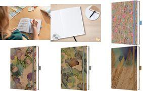 sigel Notizbuch Jolie Pure "Cottonflowers", DIN A5, liniert 152 x 203 mm, 100 g/qm weißes Papier, Hardcover-Einband: - 1 Stück (JN855)