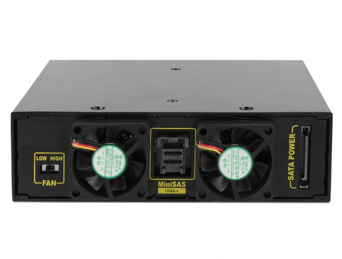 Delock Mobiles Speicher-Rack 5.25" für 4 x 2.5" SATA/SAS HDD/SSD Schwarz