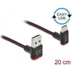 Delock EASY-USB 2.0 Kabel Typ-A Stecker zu USB Type-C™ Stecker gewinkelt oben / unten 0,2 m schwarz (85274)
