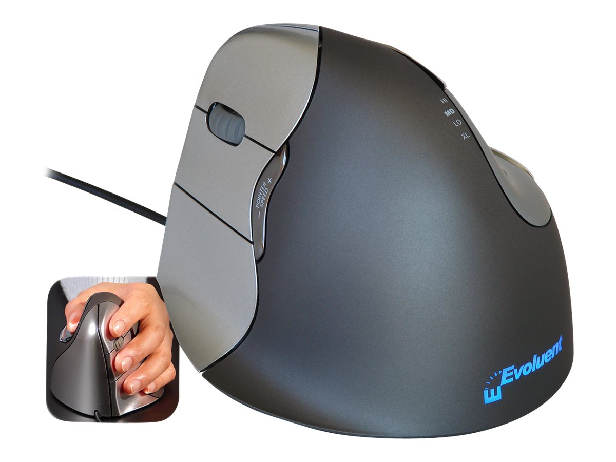 Evoluent VerticalMouse 4 Left USB Anthrazit/Silber