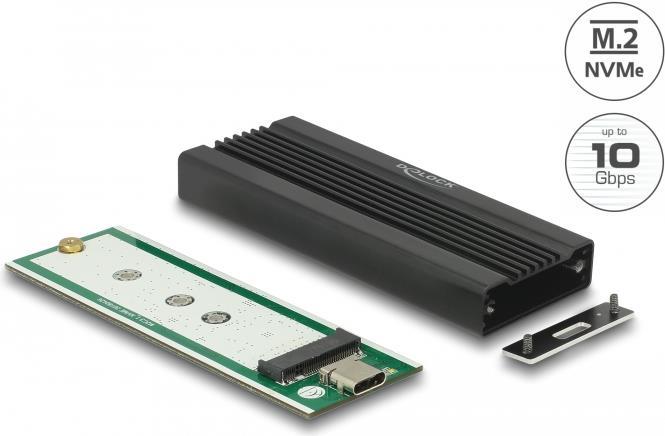 Delock Externes Gehäuse für M.2 NVMe PCIe SSD mit SuperSpeed USB 10 Gbps (USB 3.1 Gen 2) USB Type-C Buchse (42600)