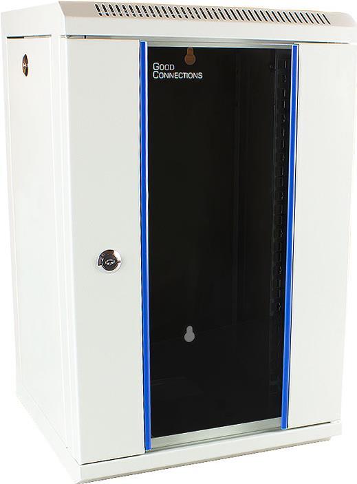 10" Wandgehäuse, 9HE, lichtgrau (RAL7035), 312 x 300mm, fertig montiert, Good Connections® (GC-R0101)