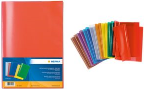 HERMA Heftschoner, DIN A4, aus PP, transparent-orange mit Beschriftungsetikett - 25 Stück (7494)