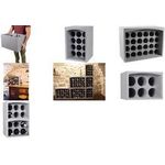 EDA Flaschenregal, für 6 Flaschen, aus Polystyren, grau Maße: (B)335 x (T)295 x (H)250 mm, zur liegenden - 1 Stück (010715)