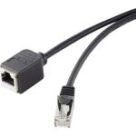 Renkforce RJ45 Netzwerk Verlängerungskabel CAT 5e F/UTP 3 m Schwarz mit Rastnasenschutz, vergoldete Steckkontakte Renkforce (1464710)