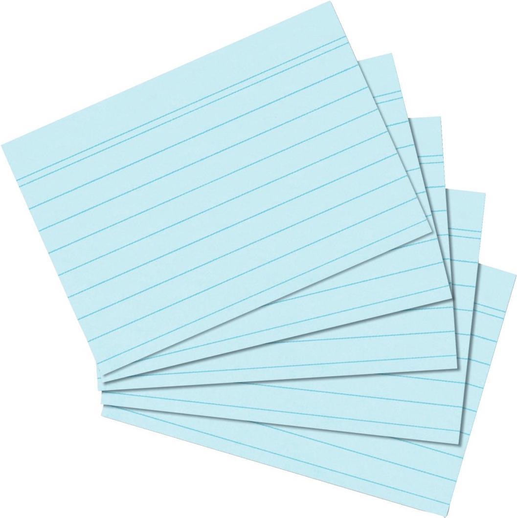 herlitz Karteikarten, DIN A6, liniert, blau aus Papier, 170 g-qm, holzfrei, Linienfarbe: blau, doppelte (10836203)