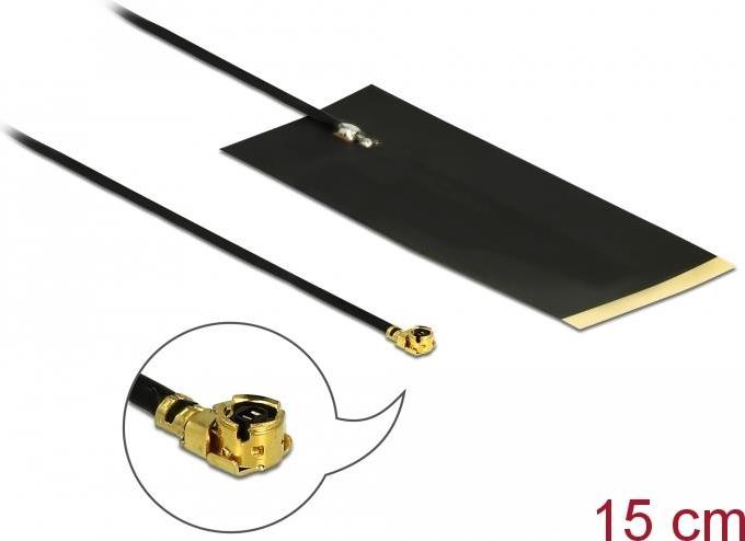 DeLOCK LPWAN Antenna MHF I plug -2,63 dBi 1,13 15cm FPC internal self adhesive (12615)