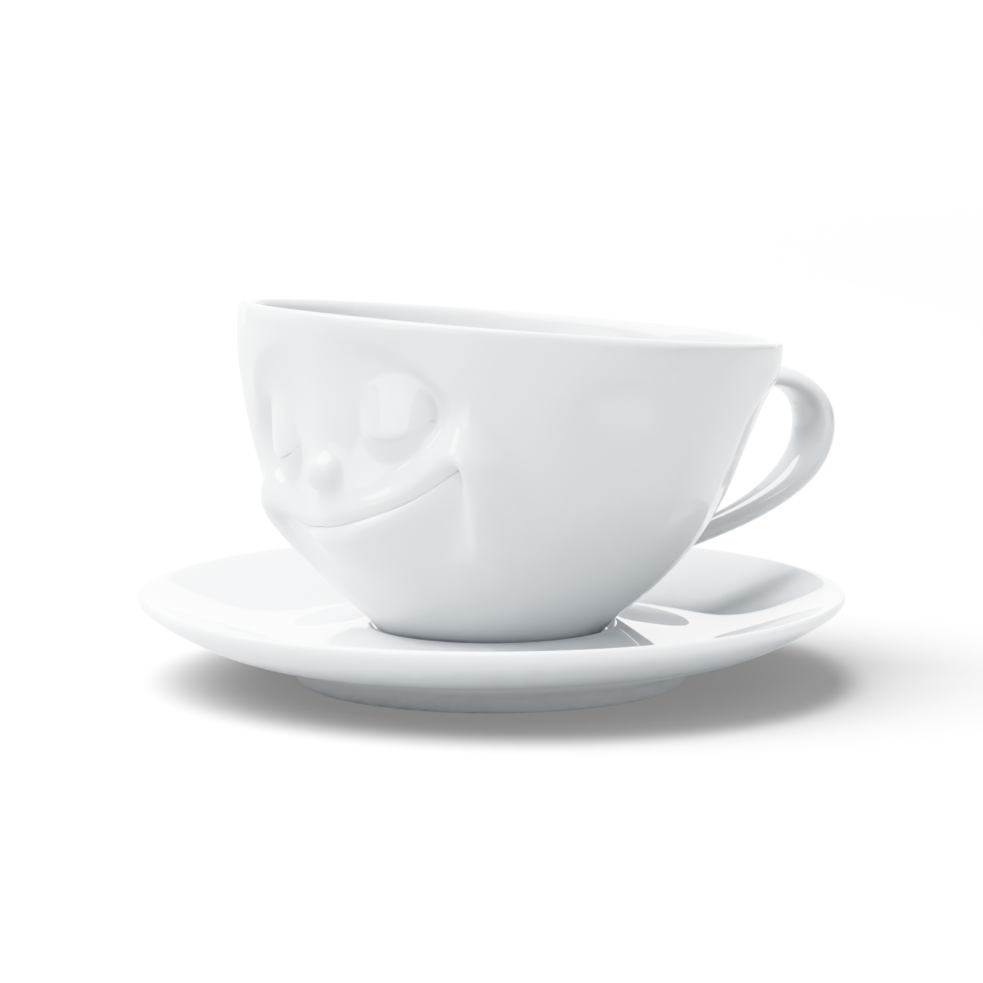 FIFTYEIGHT PRODUCTS Kaffeetasse 200 ml Glücklich Weiß