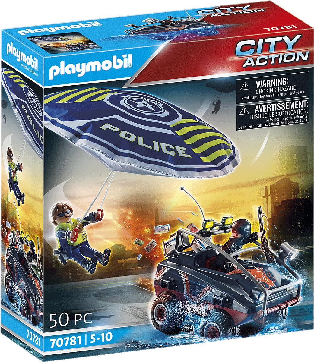 Playmobil City Action Polizei-Fallschirm: Verfolgung des Amphibien-Fahrzeugs (70781)