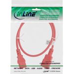 InLine® Kaltgeräteverlängerung, C13 auf C14, rot, 0,5m (16505R)