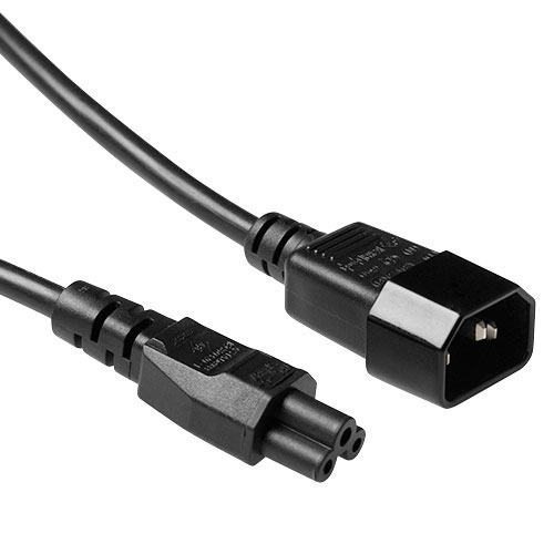 ACT AK5218 C14-Koppler C5-Koppler Stromkabel 0,5 m Schwarz