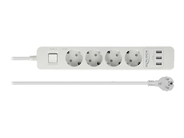 Delock Steckdosenleiste 4-fach 4000 W weiß