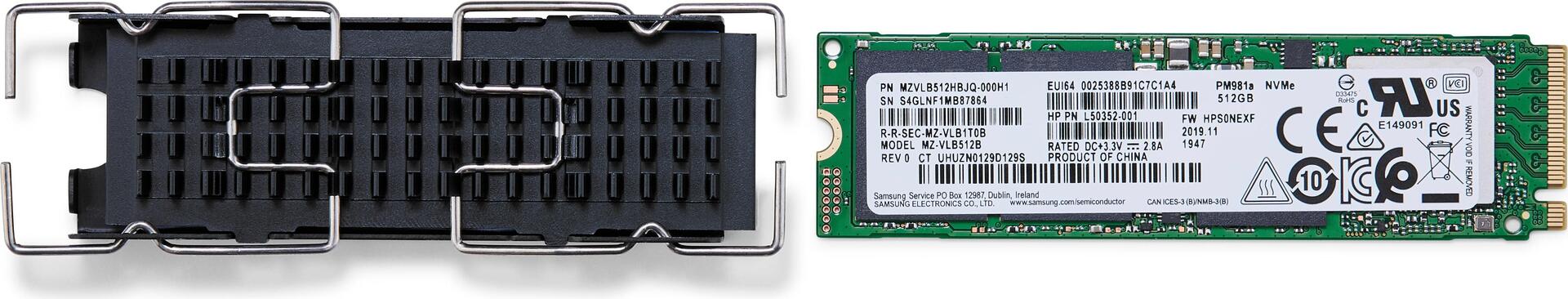 HP - SSD - 512 GB - intern - M.2 2280 - PCI Express 3.0 x4 - für Workstation Z2 G5, Z2 Mini G5