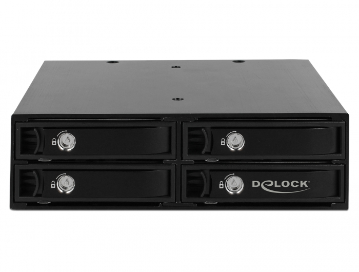 Delock Mobiles Speicher-Rack 5.25" für 4 x 2.5" SATA/SAS HDD/SSD Schwarz