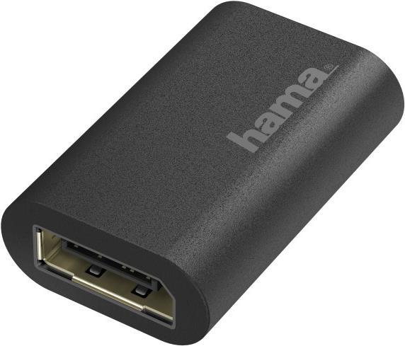 Hama - DisplayPort-Buchse-/Steckerwandler - DisplayPort (W) bis DisplayPort (W) - 4K Unterstützung - Schwarz