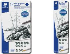 STAEDTLER Graphitstift Mars Lumograph pure graphite, 12er Metalletui, Vollminen-Graphitstift, sechseckig, kein Holz - 1 Stück (100G M12)