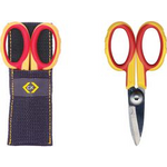 C.K Elektriker-Schere zum Schneiden von Kabeln und Drähten robuste Hohlschliffklingen, Schnittlänge: 42 mm, mit Kerbe (492001)