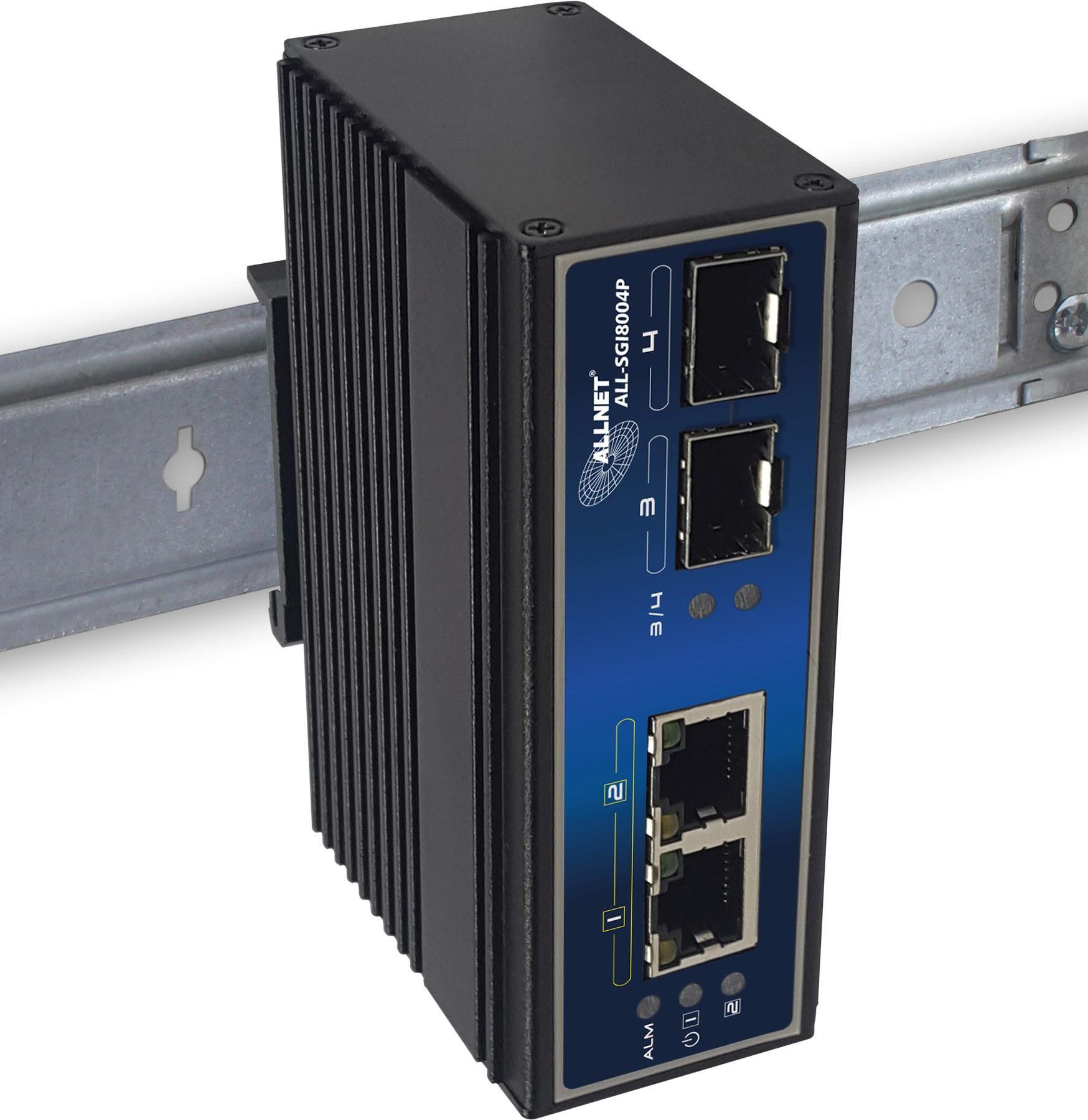 ALLNET ALL-SGI8004P Netzwerk-Switch Unmanaged Gigabit Ethernet (10/100/1000) Power over Ethernet (PoE) Schwarz (ALL-SGI8004P)