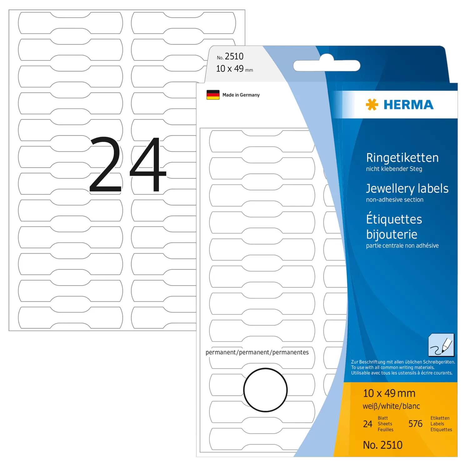 HERMA Ringetiketten 10 x 49 mm Halbkarton Weiß 600 Etiketten