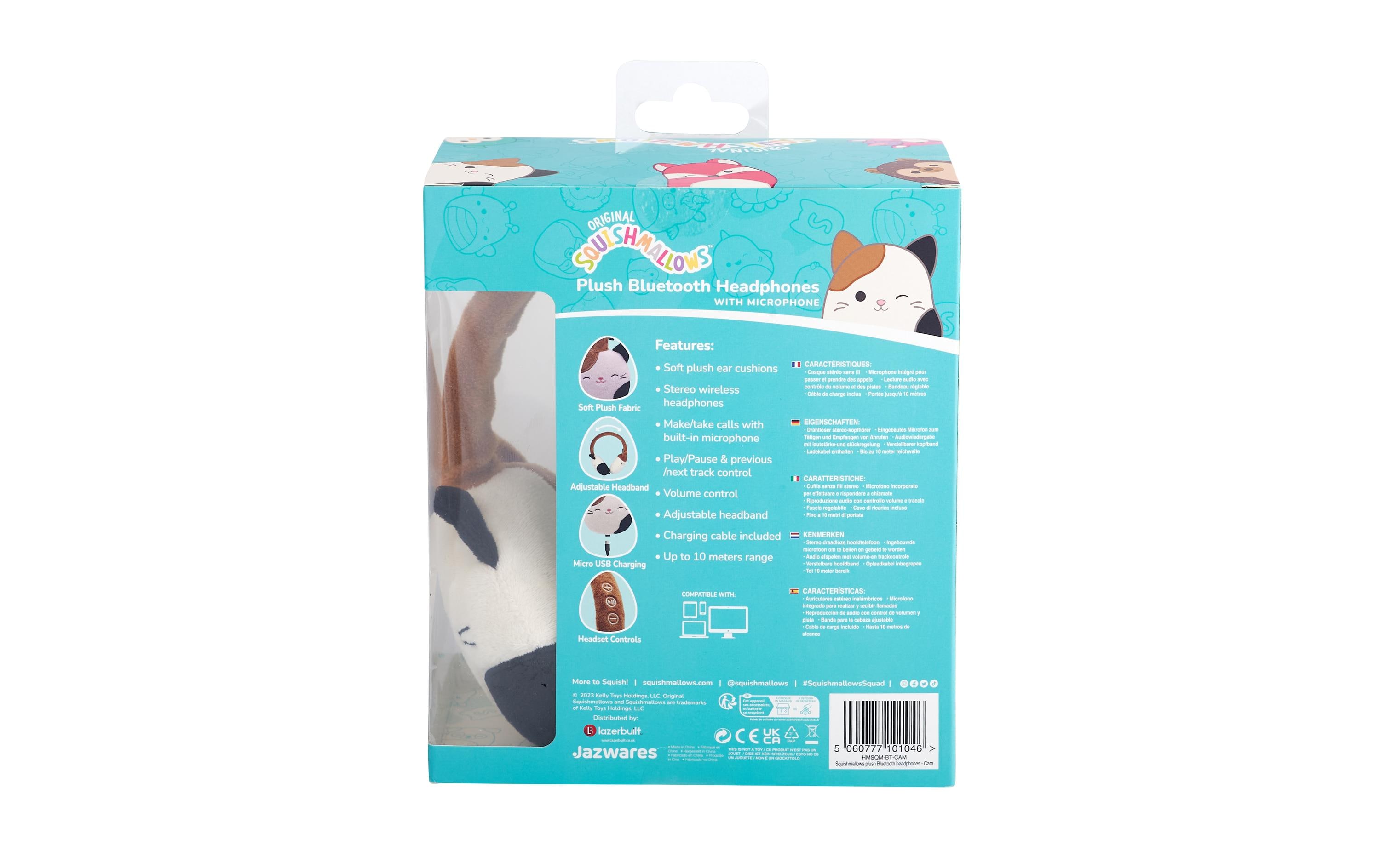 Lazerbuilt Squishmallows Cam Bluetooth Headset 8 h Braun, Schwarz, Weiss