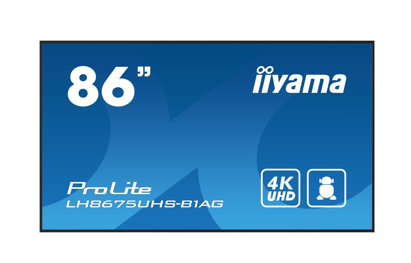 iiyama ProLite Digital Signage Flachbildschirm 2,17 m (85.6") LCD WLAN 500 cd/m² 4K Ultra HD Schwarz Eingebauter Prozessor Android 11 24/7 (LH8675UHS-B1AG)