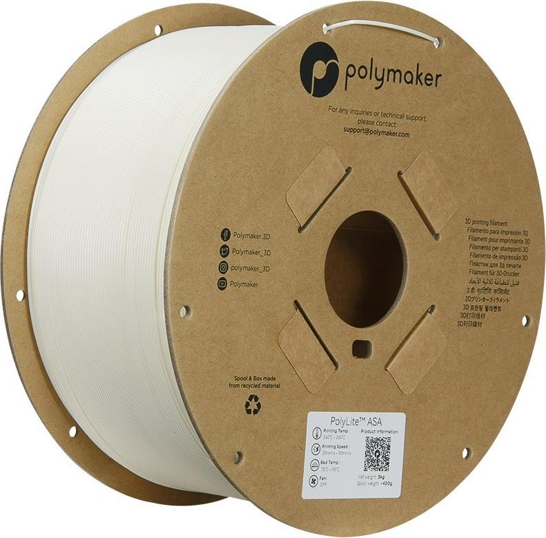 ASA 1,75mm NATURAL 3kg POLYMAKER POLYLITE 3D FILAMENT (PF01022)