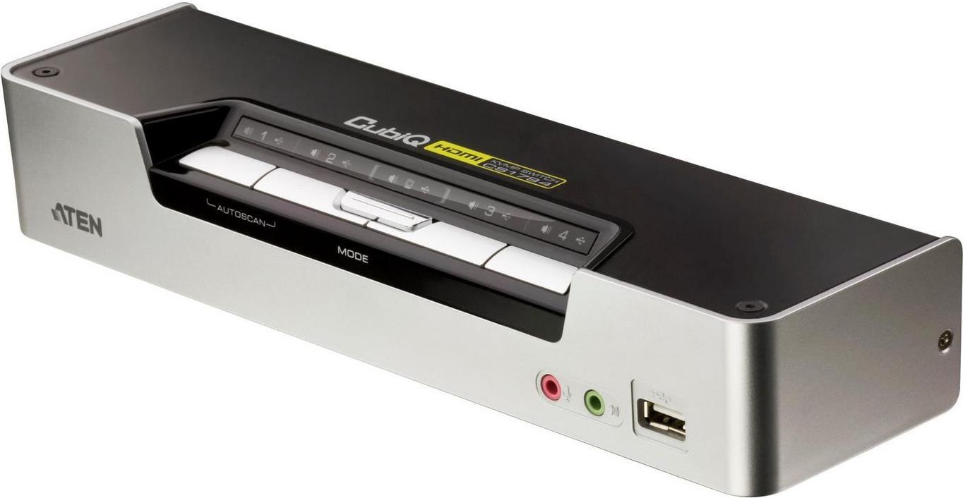 ATEN CubiQ CS1794 4-Port HDMI KVM-Switch Schwarz, Silber | 278907