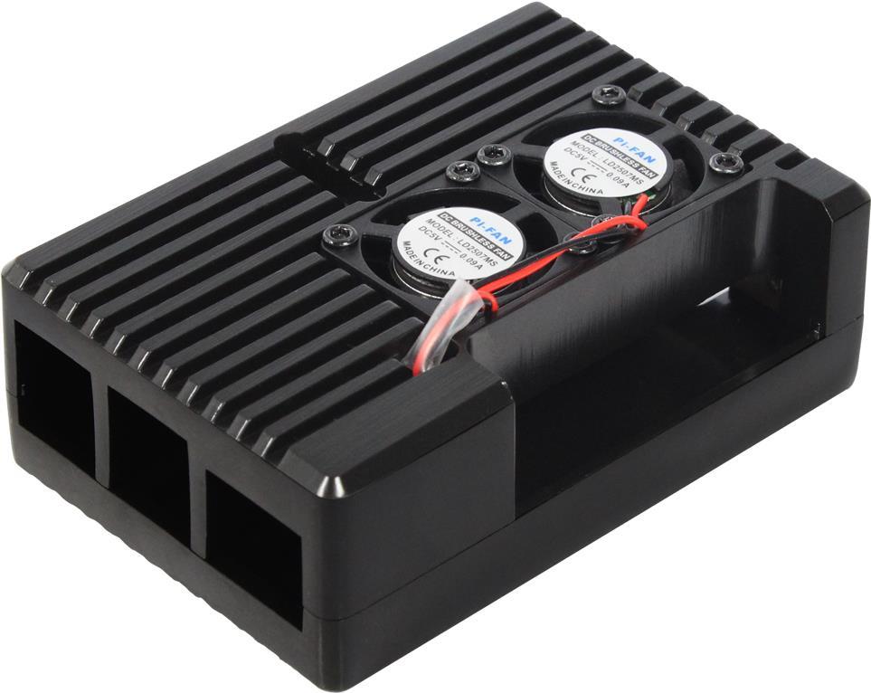 Raspberry Pi 4 Zubehör - Gehäuse Kit Aluminium mit aktiv/passiver Kühlung (RP-4-MCA5V)