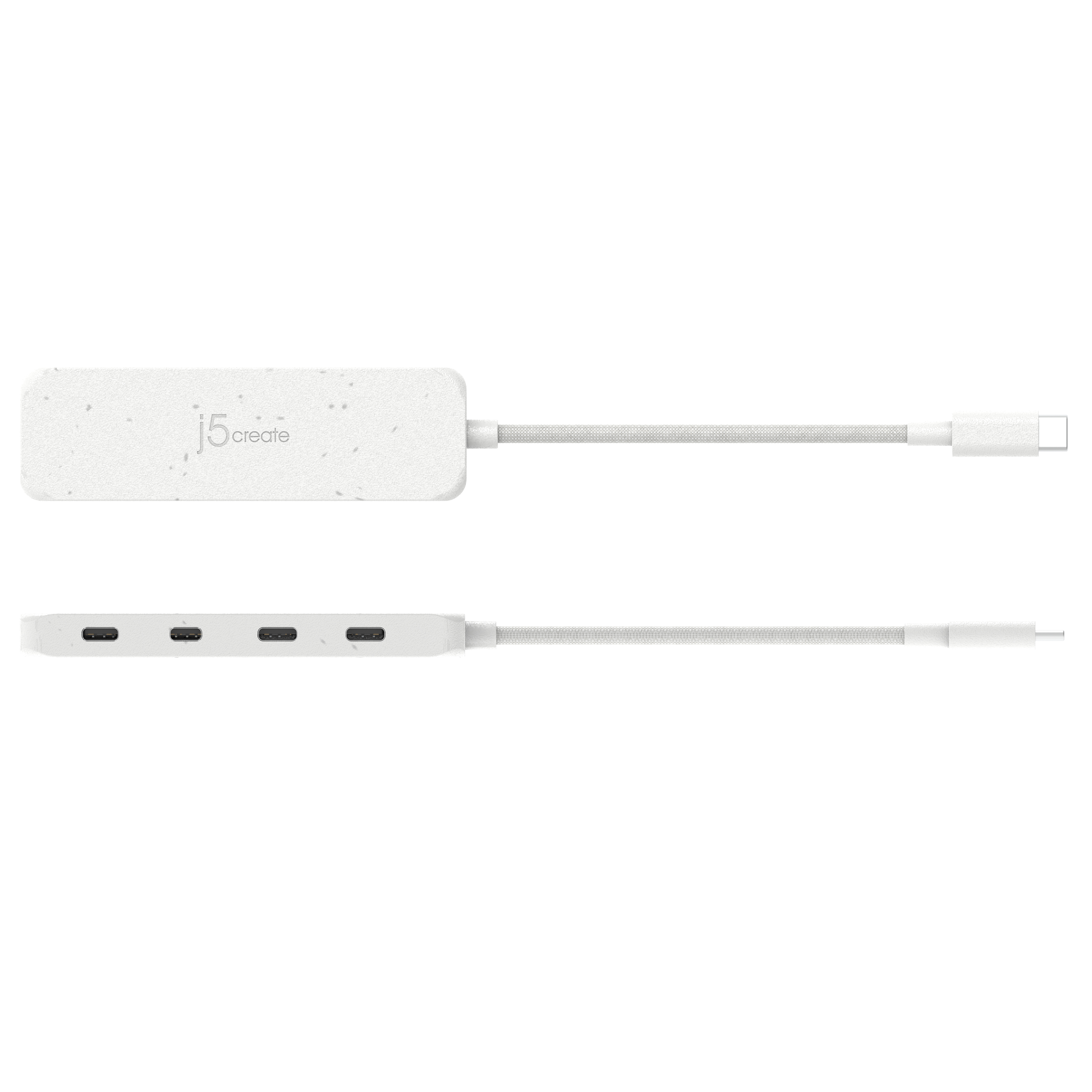 j5create JCH345EW USB-C Hub 4 Ports 10 Gb/s Nature White