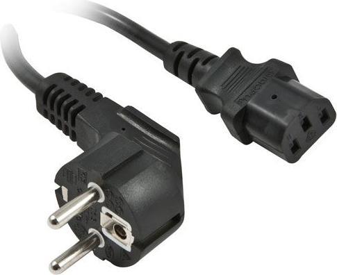 Netzkabel 220V Schutzkontakt CEE7(Stecker)->Kaltgeräte IEC-C13(Buchse), 0.5m, Black, Synergy 21 (S215389)