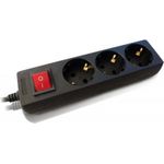 e+p E 46 3AC outlet(s) 3m Schwarz Verlängerungskabel (E 46)