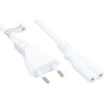 Euro-Netzkabel Euro-Stecker Typ C (gerade) an C7/Euro 8 Buchse (gerade), weiß, 0,75 mm², 1,5 m, Good Connections® (P0370-W015)