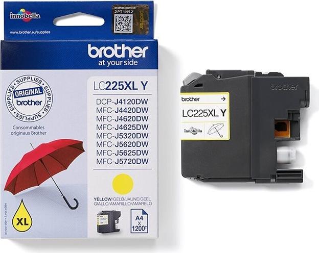 Brother LC225XLY Tintenpatrone XL 1.200 Seiten Gelb