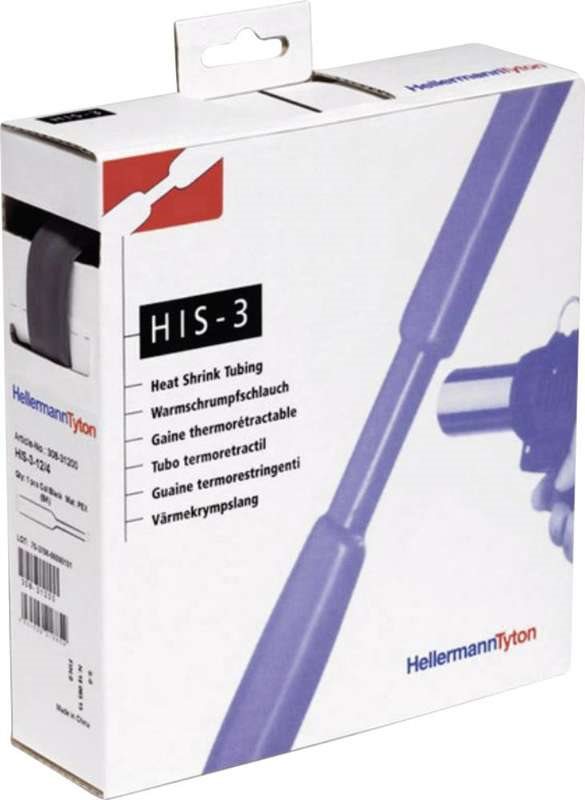 HellermannTyton Spender-Box HIS-3 Ø vor/nach Schrumpfung: 6 mm/2 mm Schrumpfrate 3:1 5 m Schwarz (308-30600)